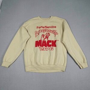 Mack Sweatshirt Womens Medium Tan Parts Service Spectacular 1976 Pullover